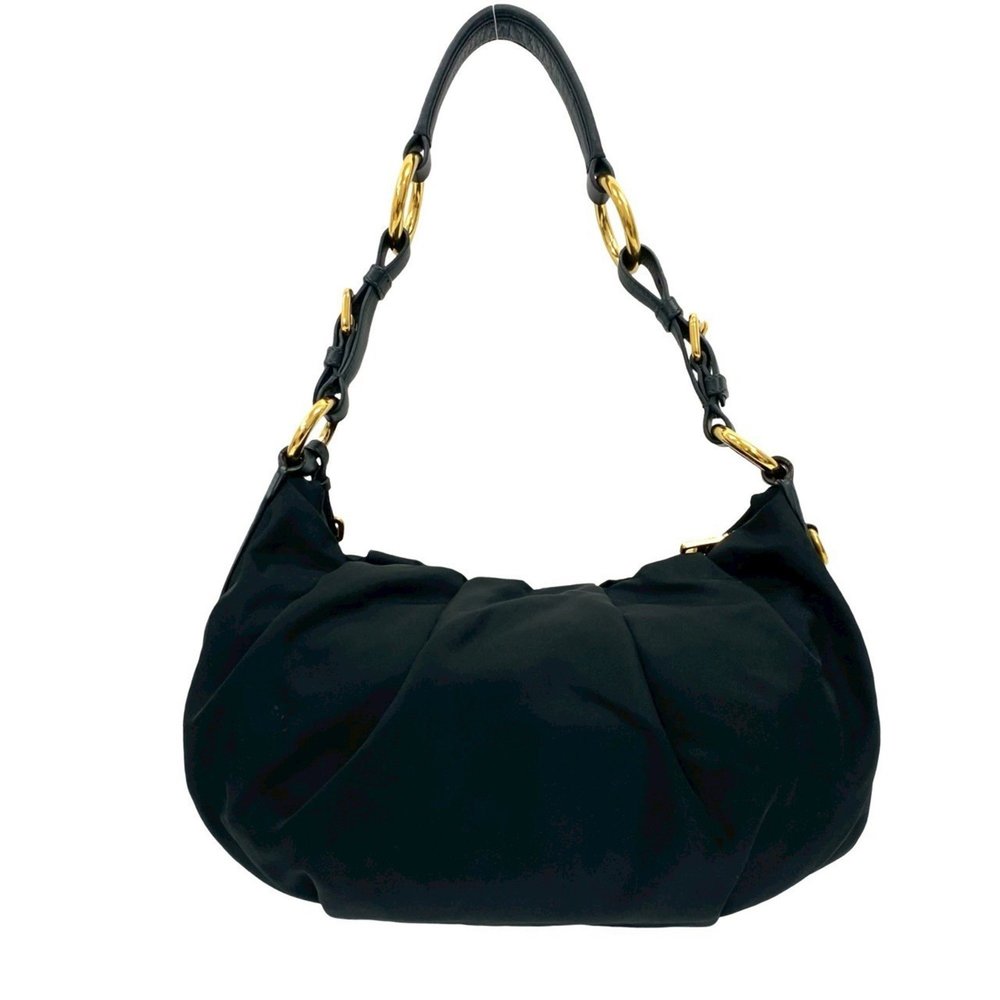 PRADA Prada Triangle Logo Hardware Leather Tessuto Nylon Semi-Shoulder Tote B... - Picture 3 of 10